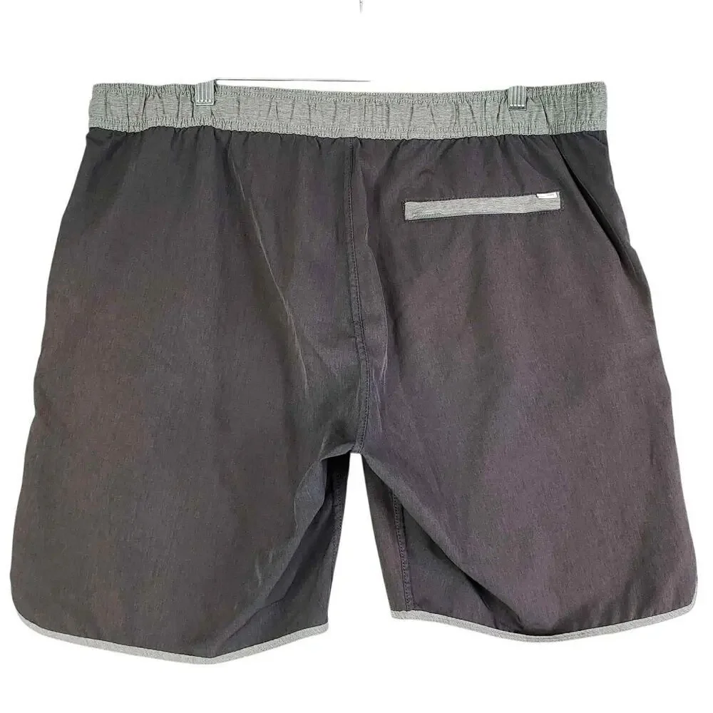 Vuori Shorts Gray Banks Elastic Waist Back Zip Pocket Men’s Size 38 ?